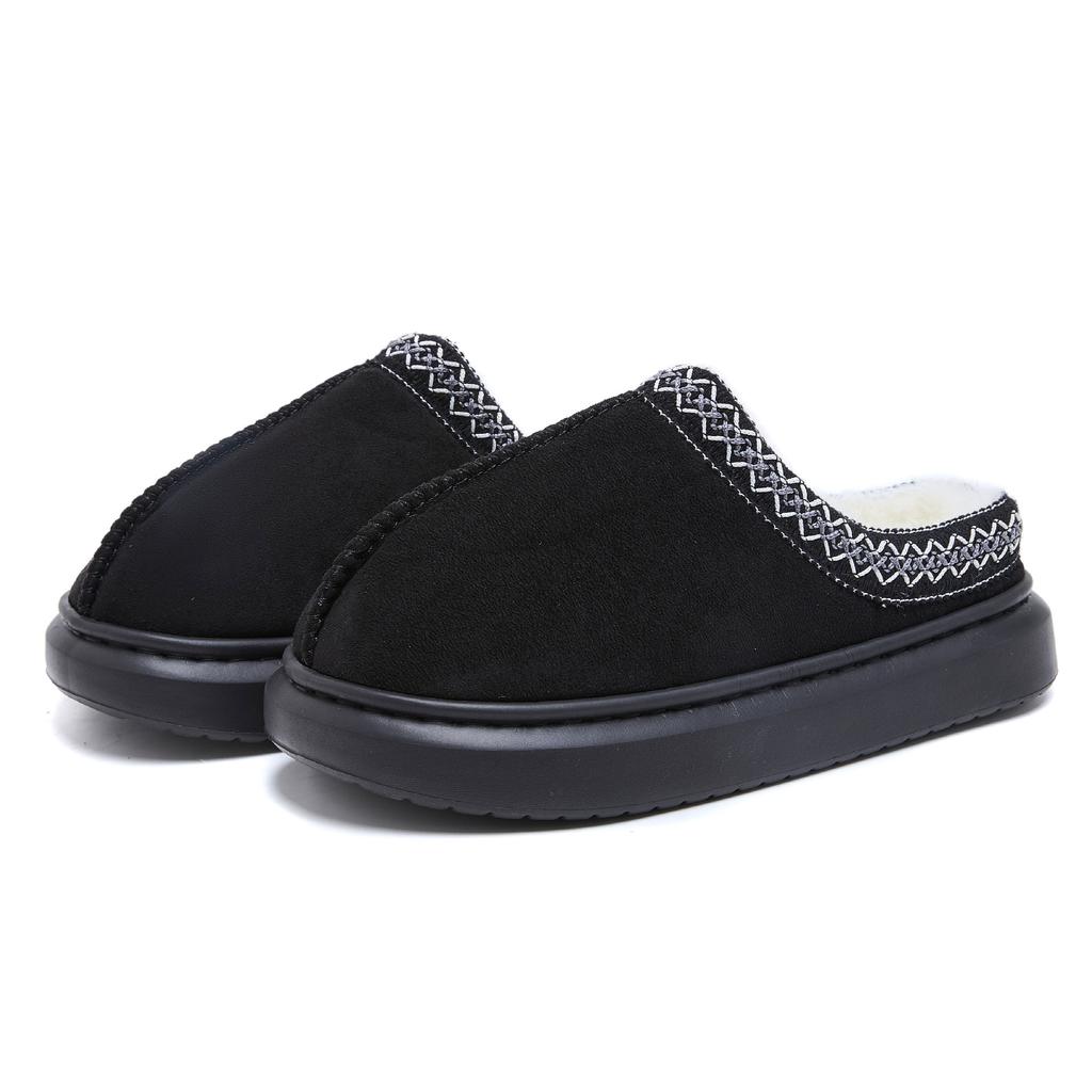 Cross-border Foreign Trade Wholesale Slippers Women's Autumn and Winter Ethnic Wind Cotton Drag Home Couple Warm Thick-bottomed Cotton Slippers