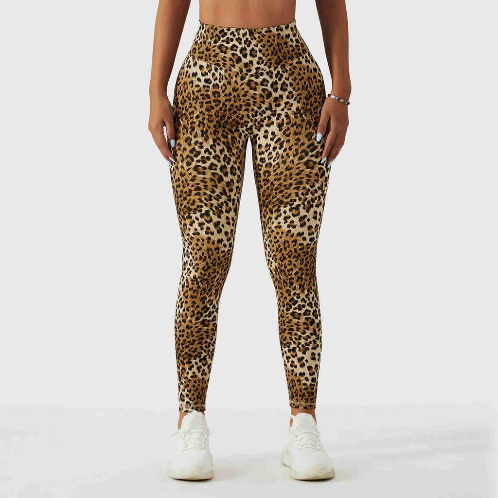 Leopard Printed Yoga Pants Women"s Naked Feeling Workout Leggings Butt Lift High Waist Yoga Tight