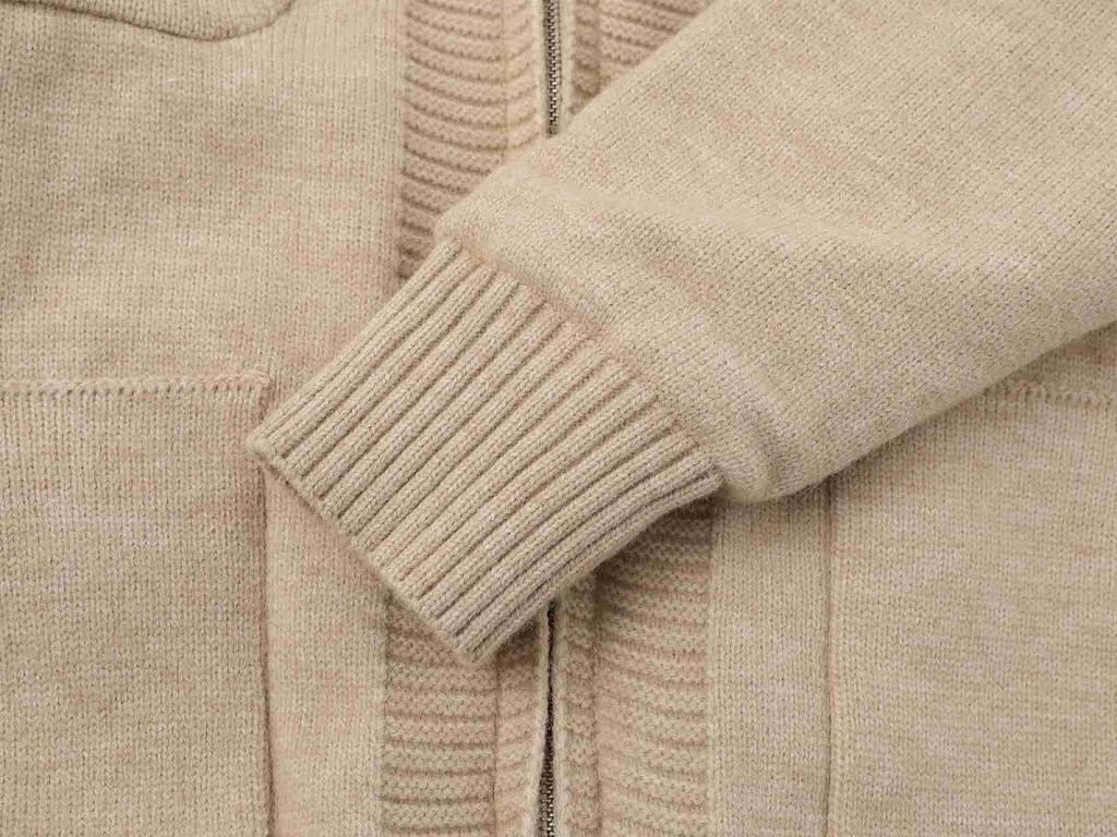 2026 Höst/Vinter Herrarbetsklädesstil Ståkrage Blixtlås Cardigan med Pälskrage