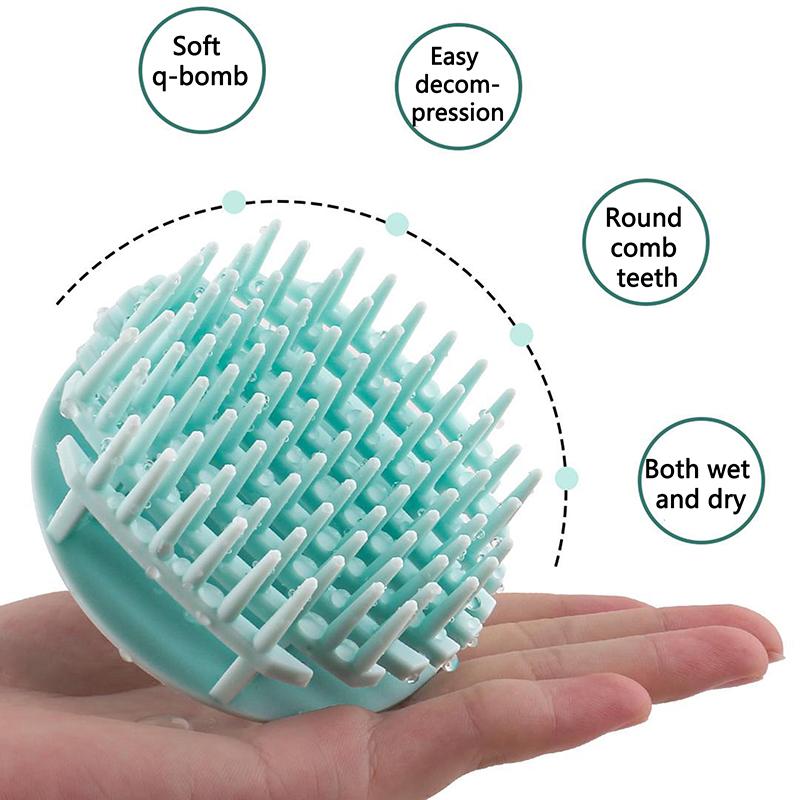 Pet Grooming Brush Pet Silicone Massage Hollow Brush Dogs Cats Soft Head For Dead Skin Loose Fur Removal Massage Bathing Brush
