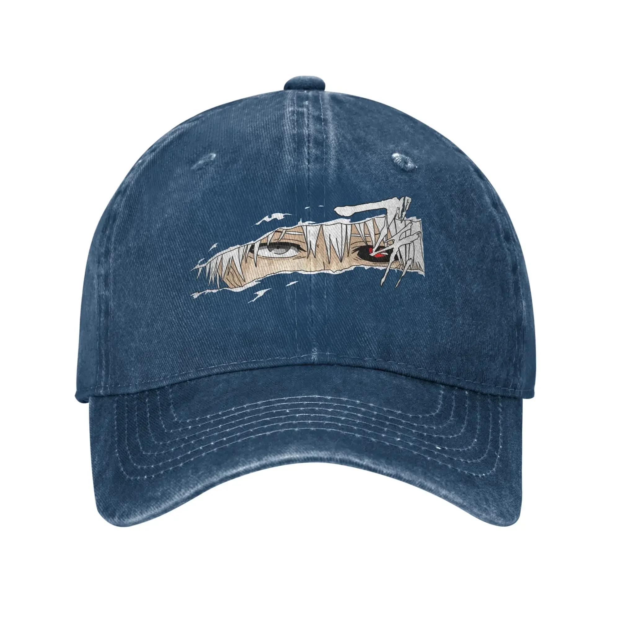 

Anime Eye Baseball Cap Sun Running Hippie High Quality Washed Hip Hop Hats Unisex Adult Casual Print Snapback Cap One Size