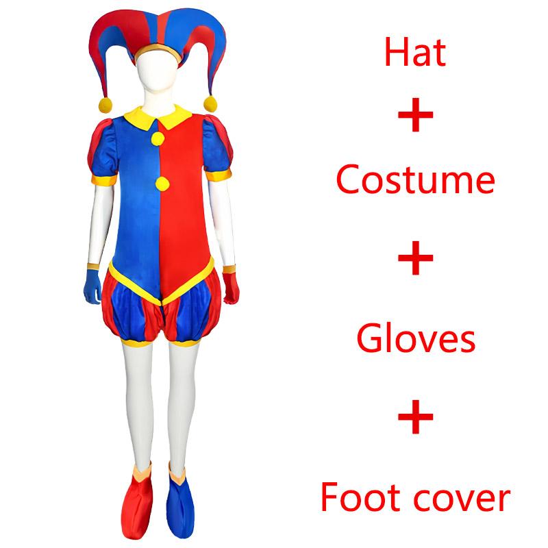 Anime Pomni Ragatha Cosplay Costumes The Amazing Digital Circus Cosplay Dress Hat Mask Ragatha Pomni Sutis Halloween Cos Women