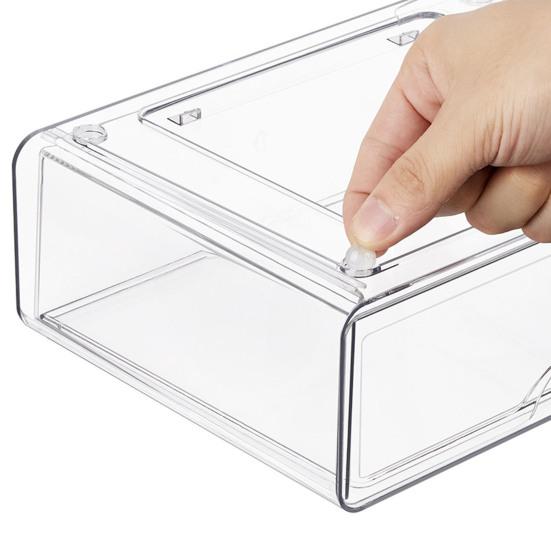 3 Tier Clear Acrylic Makeup Organizer with Drawer Large Cosmetic Storage Box Anti-fall Cosmetic Storage Rack Gifts for Makeup Lovers