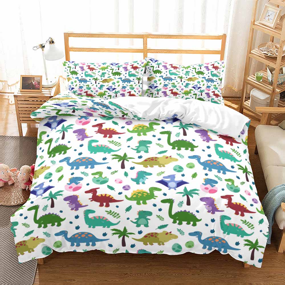 Jurassic Period Dinosaurs Duvet Cover Set For Kids,Super Soft,Comfortable Bedding Set,Home Textile,Boy Quilt Cover,Pillowcases