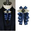 Men's High-End Wedding Bow Tie & Lapel Flower - Double Layer British Trendy Collar Accessory for Formal Suit & Business Shirt