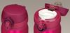 THERMOS Vacuum Insulated Portable Mug with Strawberry SBR One-Touch Opening, 350ml, Red, JNL-352