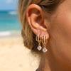 Minimalistischer Runder Zirkonia Anhänger C-förmige Hängeohrringe für Damen Herren Mode Geometrische Hängeohrringe Schmuck Geschenk
