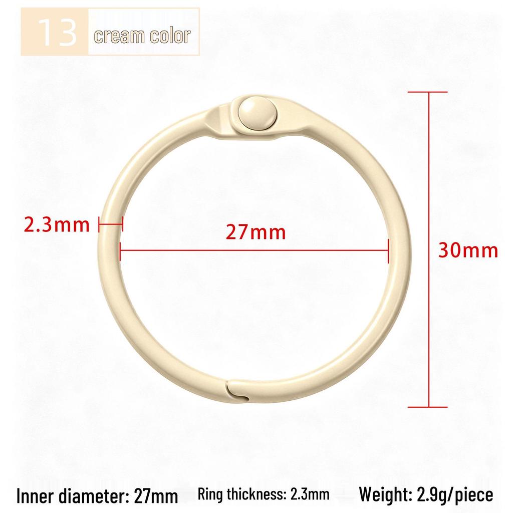 30mm Colorful Metal Book Ring & Keychain Buckle - DIY Open Jump, Loose-Leaf & Card Holder