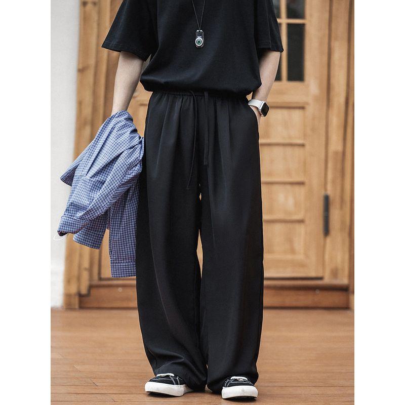 Cool Feeling Wide Leg Casual Pants Men's Loose 2025 Summer New Japan fashion Drape Straight Long Pants Machete Pants Men