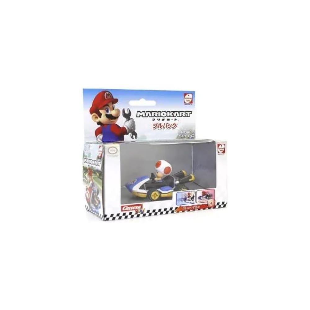 Kyosho Mario Kart Pullback Toad Toy Vehicle TV015K 1:64 Scale Collectible Car
