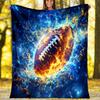 American football Theme Printed Blanket - Perfect for Couch, Bed, Travel & Outdoor Use | Machine Washable, Cozy & Durable.