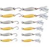 Glossy Tinplate Willow Leaf Lure with Single Hook for Minnow, Aspius, and Catfish.