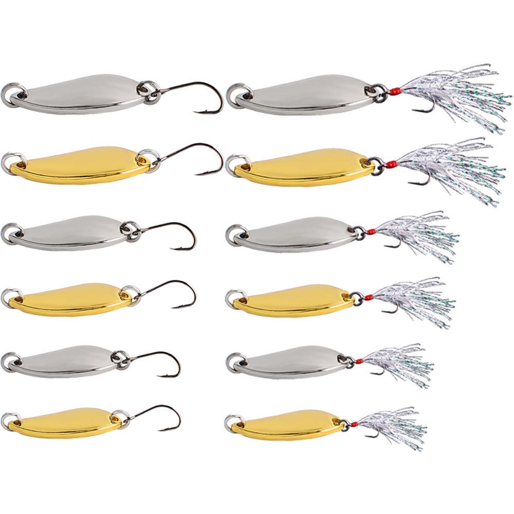 Glossy Tinplate Willow Leaf Lure with Single Hook for Minnow, Aspius, and Catfish.