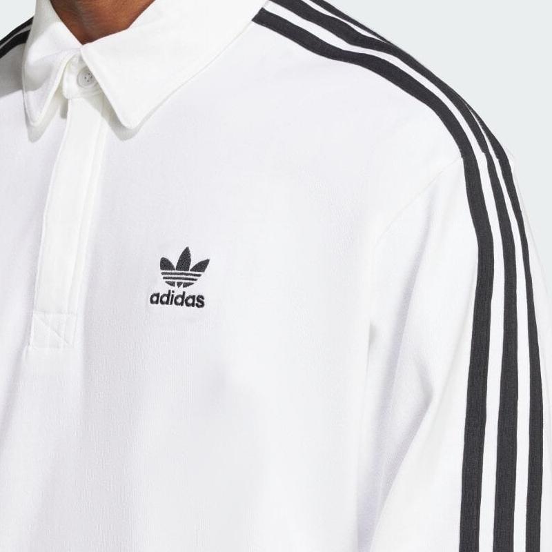 Adidas Adicolor Rugby Polo Shirt White Men Streetwear IZ2459
