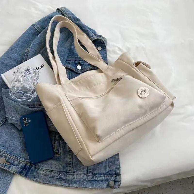 Women's Fashion Shoulder Bag Class Large Capacity Student Tote Bag New Canvas Commuter Handbag Women Bag