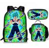 New animation cartoon dragon ball backpack, primary and secondary school schoolbag, satchel, shoulder bag, pencil case three-piece set