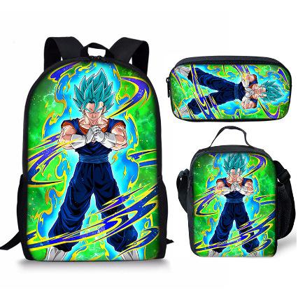 New animation cartoon dragon ball backpack, primary and secondary school schoolbag, satchel, shoulder bag, pencil case three-piece set