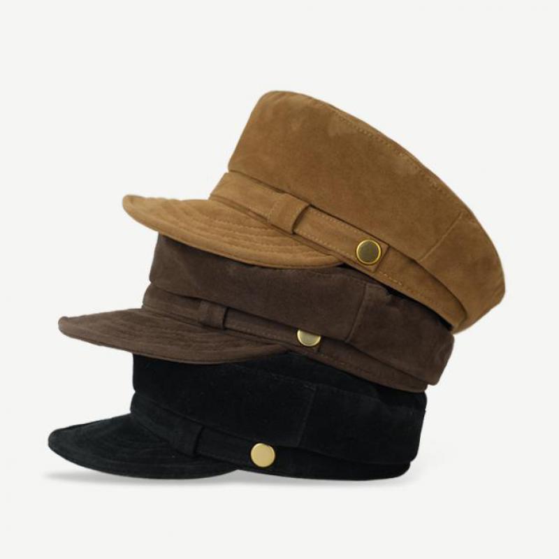 Autumn Winter Hats For Women Men Unisex Vintage Military Cap Suede Painter Hat Retro Simple Beret Female New Casual
