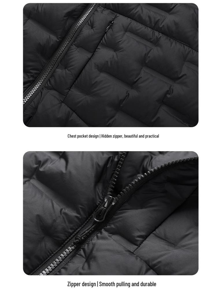 Leichte Daunenjacke für Damen und Herren mit Stehkragen für den Winter - Weiße Entendaune, Modischer Lässiger Warmer Mantel