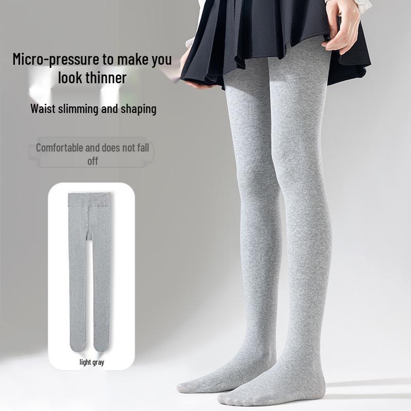 Damen Warme Leggings mit Fußteil, gefüttert mit schwarzem Samt für Herbst/Winter Thick Fleece Short (150g)