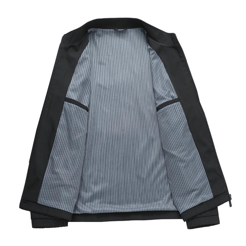 Stand Collar Jacket Men's Middle-aged and Elderly Dad's Spring Solid Color Top Spring New Casual Thin Jacket Jacket