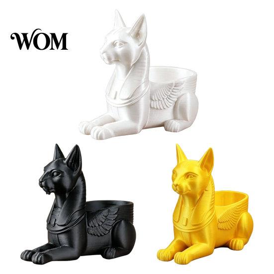 Einzigartige Katzen-Heimdekoration Ägyptische Statue, 3D-gedruckte Bastet-Figur mit Aufbewahrung, Götterstatue Mythisches Wesen Schreibtisch-Organizer für Büro, Sammlerstück