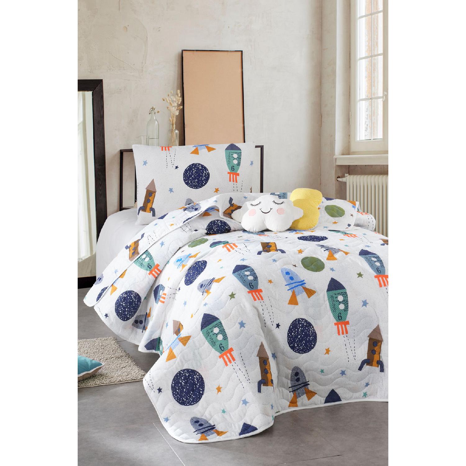 

Quilted Bedspread Set Single Spacex Navy Blue безодня
