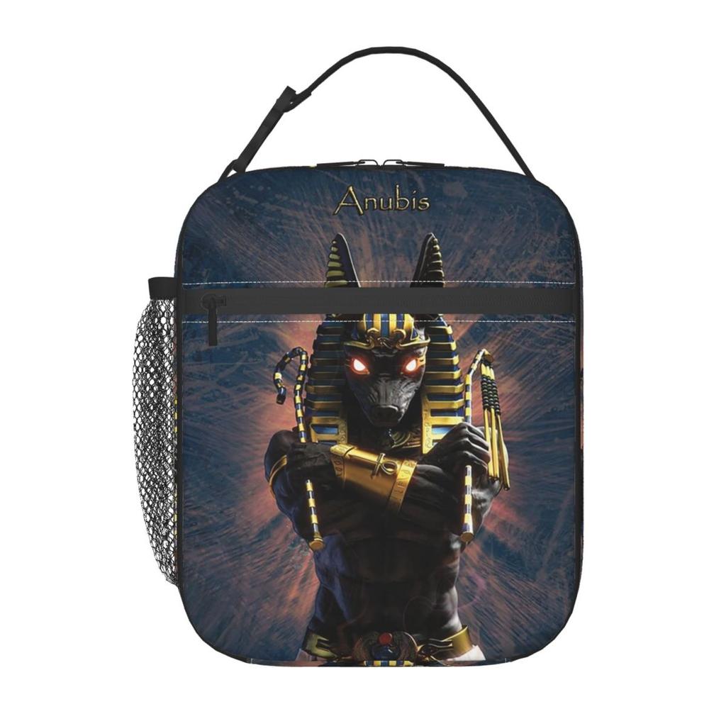 Egyptian God Anubis Art Insulated Lunch Bag for Women Children Portable Food Boxes Thermal Lunch Box Tote