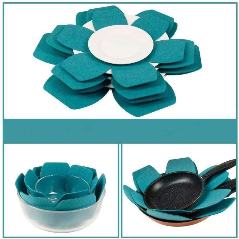 12 stk. Filtgryde-pande-beskyttere Anti-ridse Non-stick Adskillerpuder Pande-bund Varmeisolering Beskyt Køkken Kogegrej Værktøj