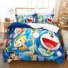 Cartoon Anime Duvet Cover Set D-Doraemons Bedding Set Baby Kids Boy Girl Student Bedroom Gift Single/Double/Queen Large Size