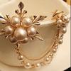 Brooch Pin, Lapel Badge with Double Fixed Safety Pin And Magnetic Buckle, Imitation Pearl Flower Decor Suit Brooch for Suits Coats Dresses