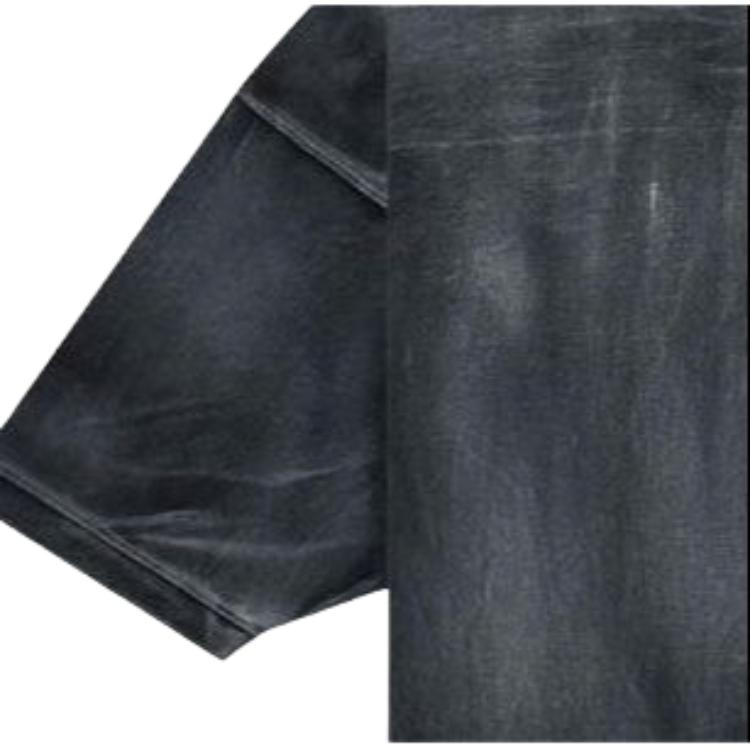 We11done Ss23 Logo Print Washed Short Sleeve T-Shirt Unisex Tops Black WD-TT1-23-874-U-BK