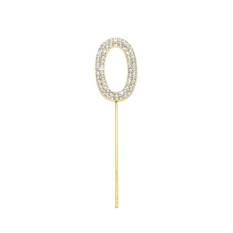 1Pc Glitter Alloy Rhinestone Number Cake Toppers Baby Shower Birthday Decoration Wedding Gold Silver Digital Cakes Dessert Decor