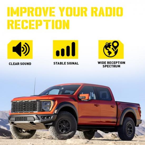 15" Stainless Black Antenna Mast For JEEP WRANGLER JK/JL 2007- EOOH