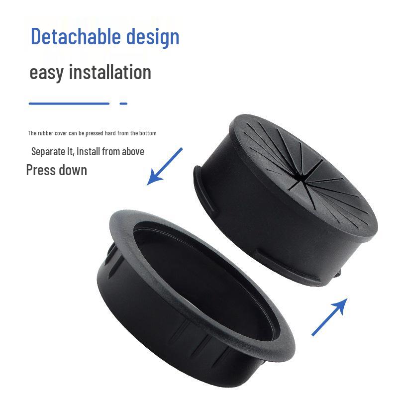 Round Plastic Cable Grommet Hole Cover for Office Desk - Sizes 50/60/65/80 Mm