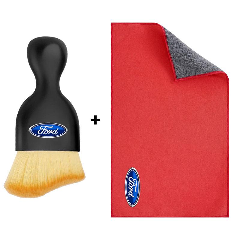 Car Towels Cleaning Drying Cloth with Car Cleaning Brush CAR Accessories For Ford Focus 2 MK2 MK3 Fiesta Mondeo Ranger Kuga