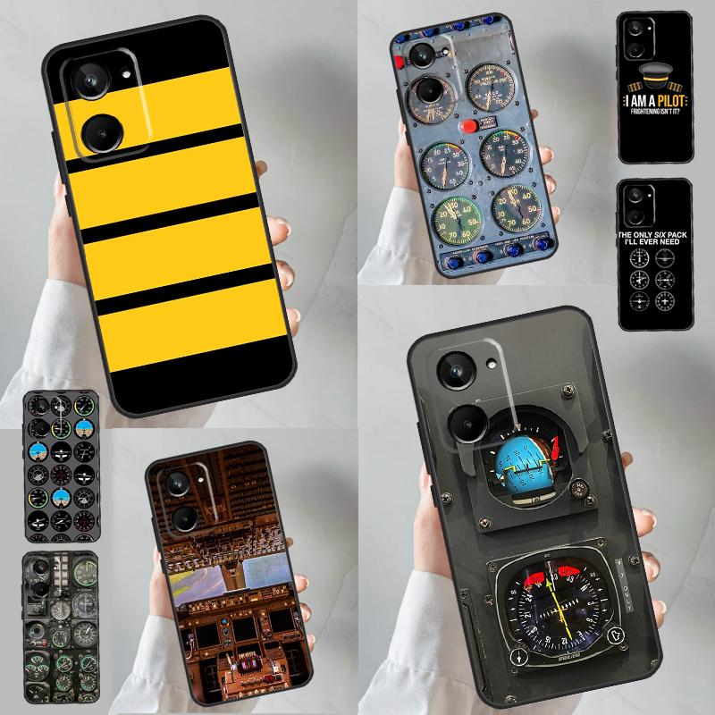 Aviation Aeroplane Pilot Cockpit For Realme GT5 GT Neo 5 9 10 11 12 Pro Plus C30 C31 C33 C35 C25s C21Y C51 C53 C55 C67 Case