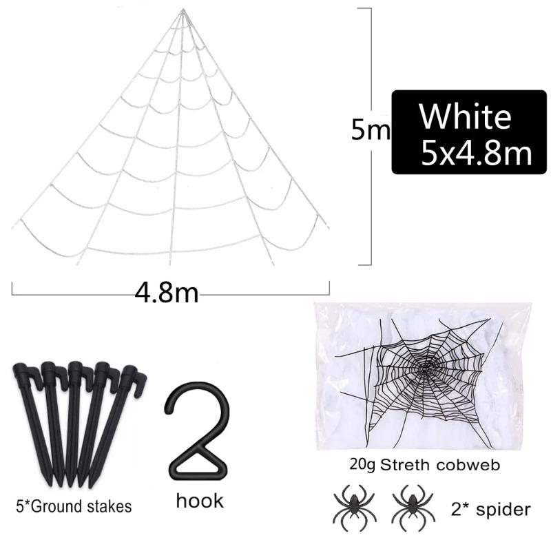 Décoration Toile d'Araignée Gigante Super Extensible Idéal pour Fête d'Halloween Maison Hantée Accessoires Effrayants Cour d'Horreur Décoration Extérieure