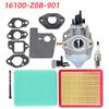 Choke Carburetor Kit 16100-Z8B-901 BB76AA for Honda GCV160LA0 GCV160LA1 Lawn Mower Engine with 5 Gaskets Fuel Filter Air Filter