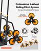 Stair Climbing Cart, 200 kg Stair-Climbing Capacity, Heavy-Duty Folding Trolley Cart with Telescoping Handle, 6 Wheels and 2 Bungee Cords, Stair