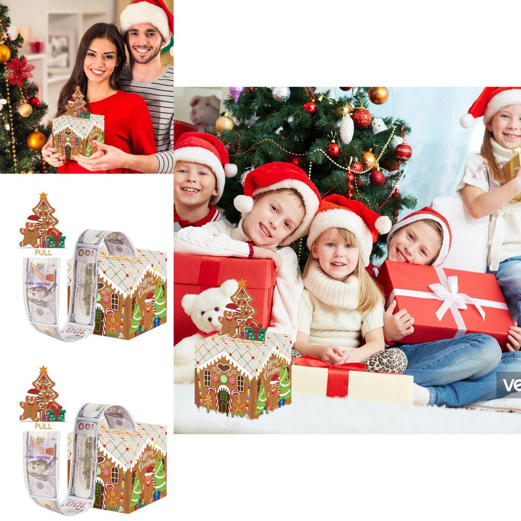 Festive Gingerbread House Gift Box With Christmas Atmosphere For Party Decor