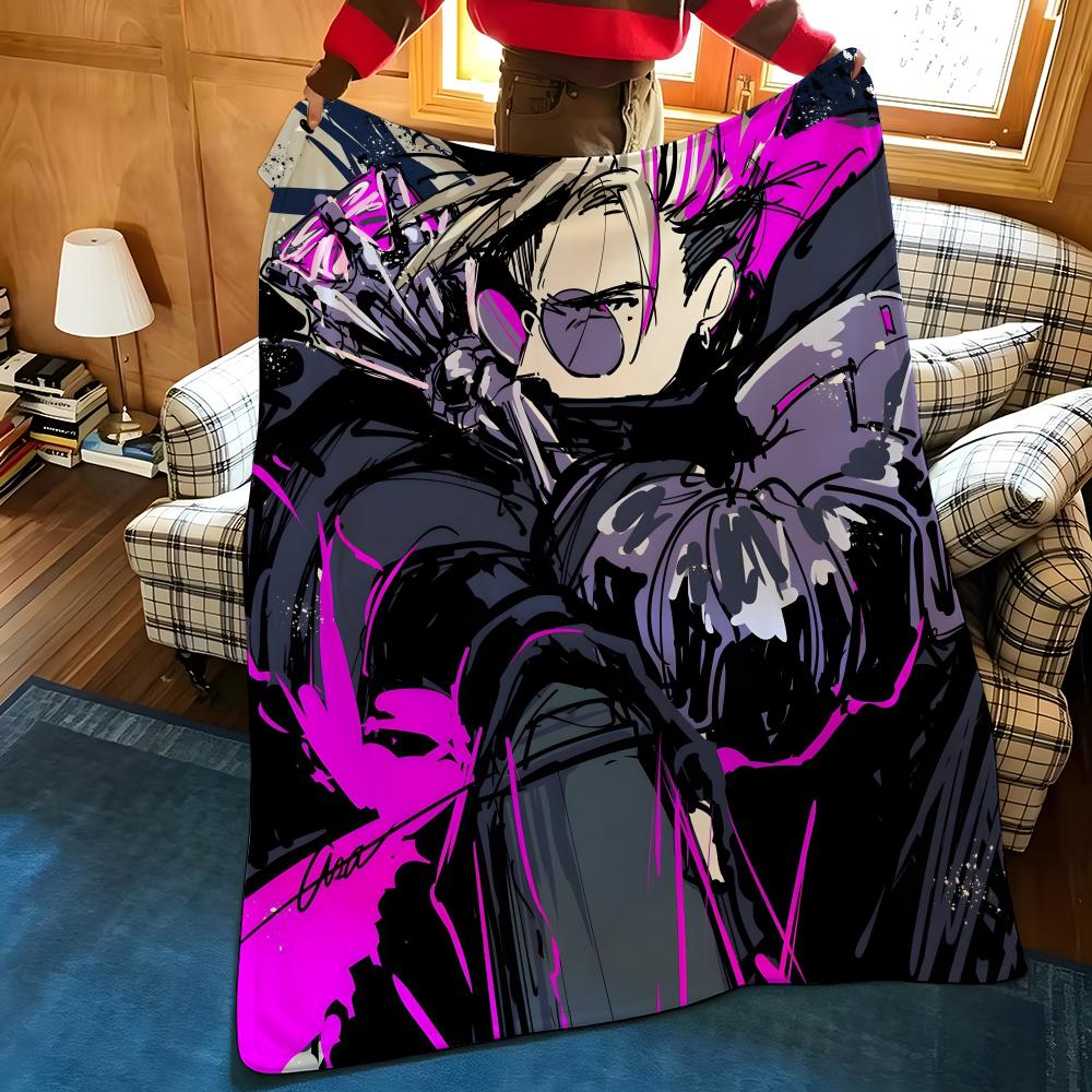 Anime T-Trigun Throw Flannel Blanket Suitable for Sofas Beds Offices Travel, Camping Chairs