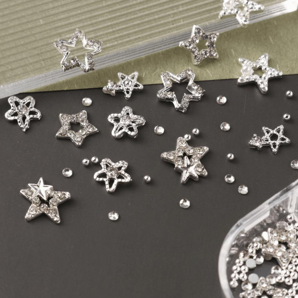 6 Grids DIY Nail Decor Metal Diamond Nail Charms New Nail Art Decorations Manicure Accessories