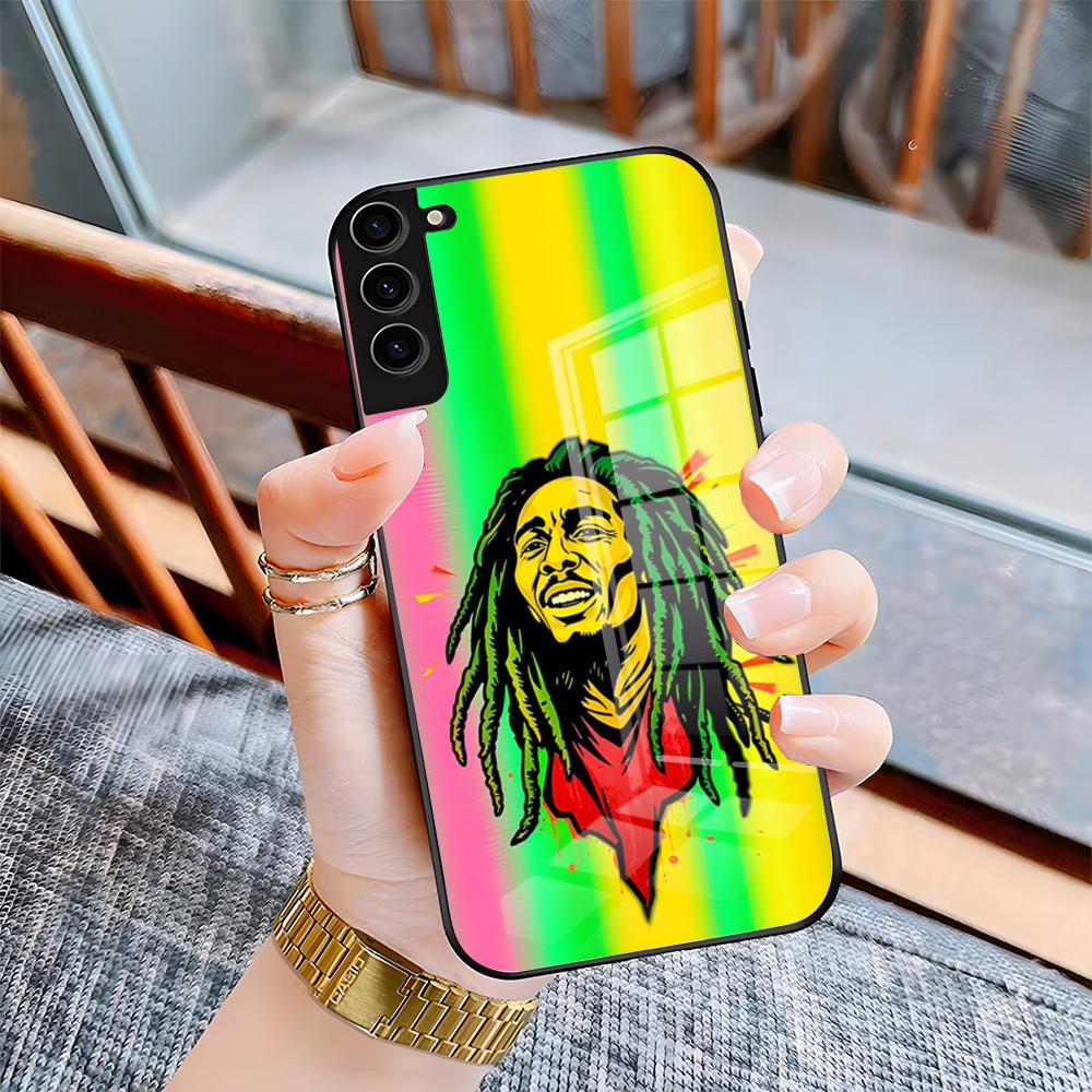

Bob Marley Rasta Lion Phone Case For Samsung S26 S25 Plus S20 S20 Plus S22 Ultra S23 FE S21 Plus S21 Ultra Glass Cover Samsung S24 Plus