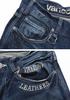 Vanson Jeans Emblem Flügel Bestickte Distressed Denim Hose SP-B-10 (Größe 38, Indigo)