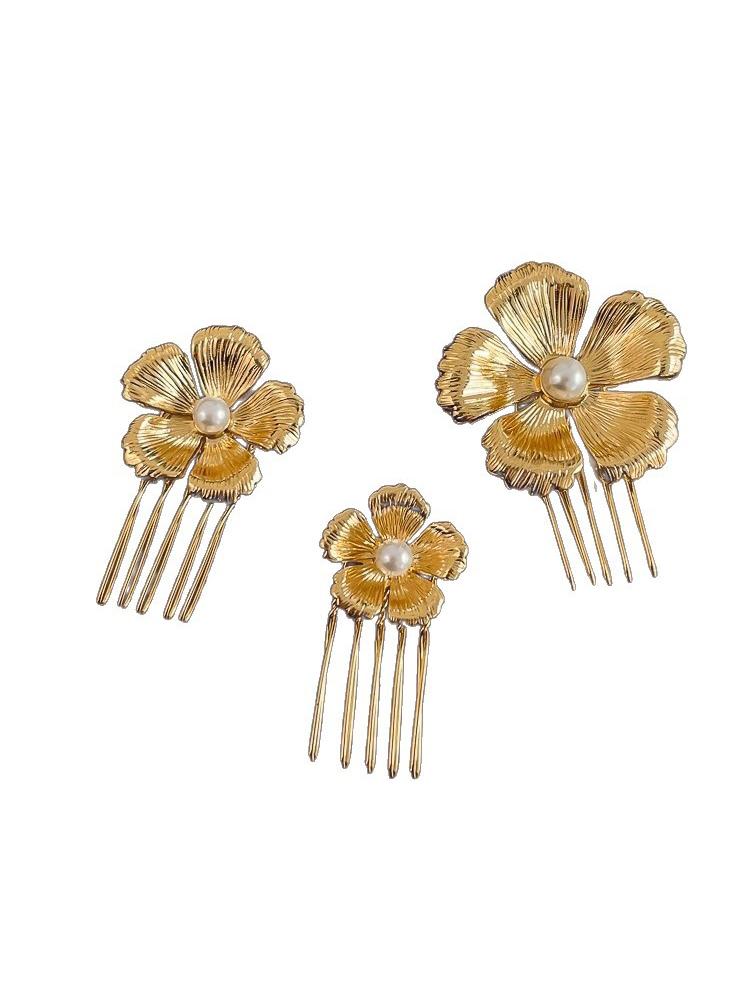 3Pcs Comb Retro Court Luxury Noble Hairclip Elegant Deluxe Pearl Flower French Style Hair For Women Fashion Hair Accessories