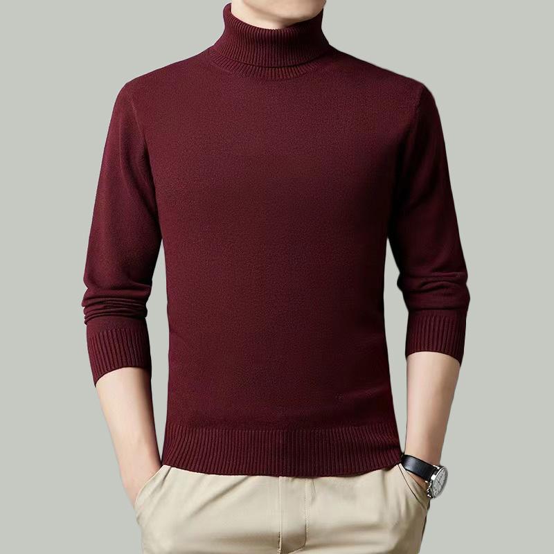 Turtleneck Men's Wool Sweater Autumn and Winter Trend Casual Bottoming Knitted Sweater Fine Imitation Wool Sweater Sweater Men