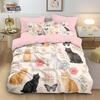 Cute Cat Pattern Quilt Cover 3D Printed Kitten Bedding Set Bedroom Decoration With Zipper Single Twins Large Size Gift Bedding