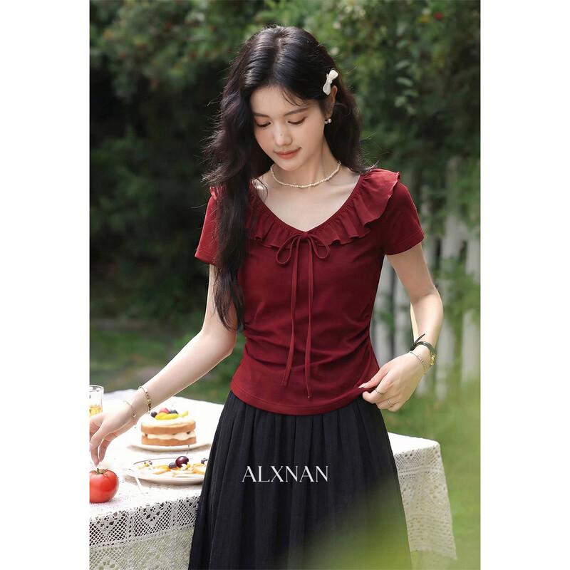 

Women s V-neck Short Sleeve T-shirt L