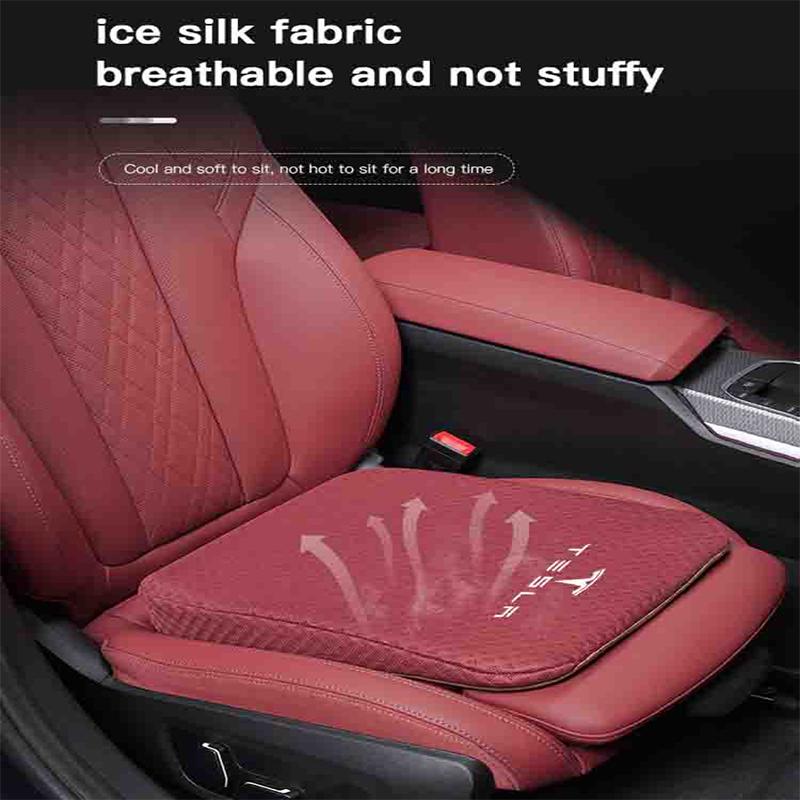 Car Logo Ice Silk Seat Cushion Breathable Protective Cushion Seat For Tesla Model 3 Y S Cybertruck Juguete Roadster Coil Bonina